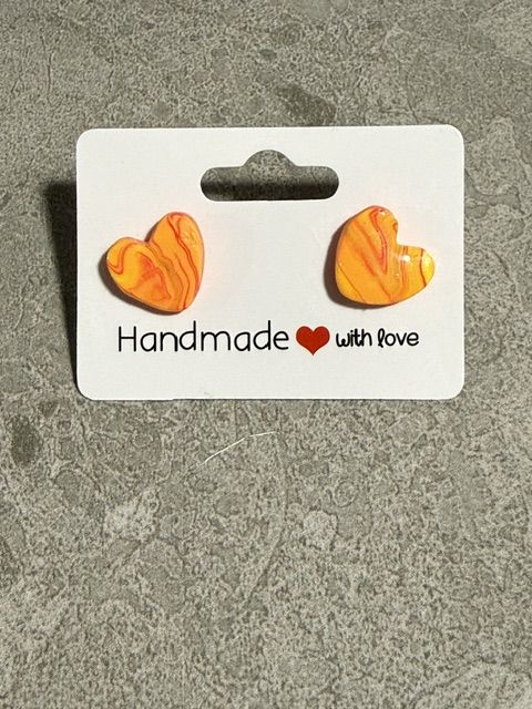 Heart Studs — Yellow, Orange, Red & Green Mix