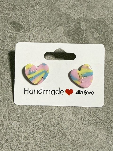 Pastel Heart Studs — Variation