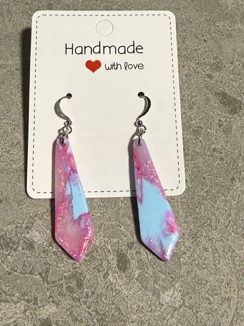 Pink & Blue Translucent Earrings