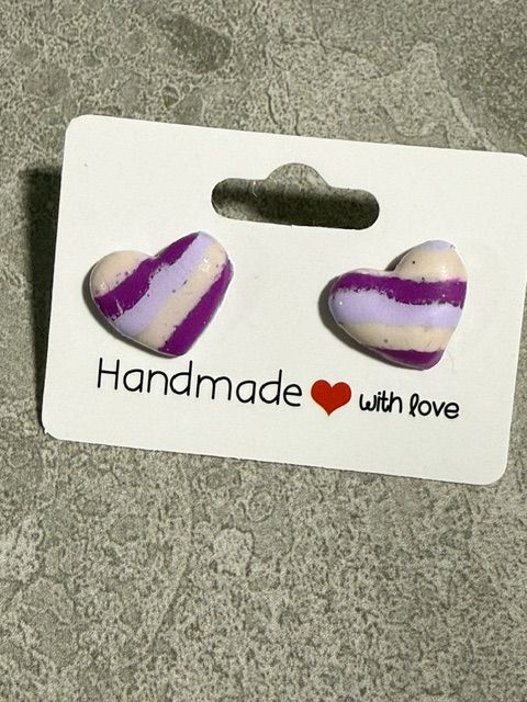 Purple Stripe Studs